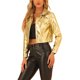 thumbnail image 4 of INSPIRE CHIC Chaqueta Metálica Holográfica Brillante de Halloween para Mujer XS Oro, 4 of 6