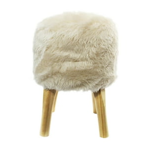 Máxima Design - Pouf Bird Crudo Piel Sintética 35X35X45 Cm