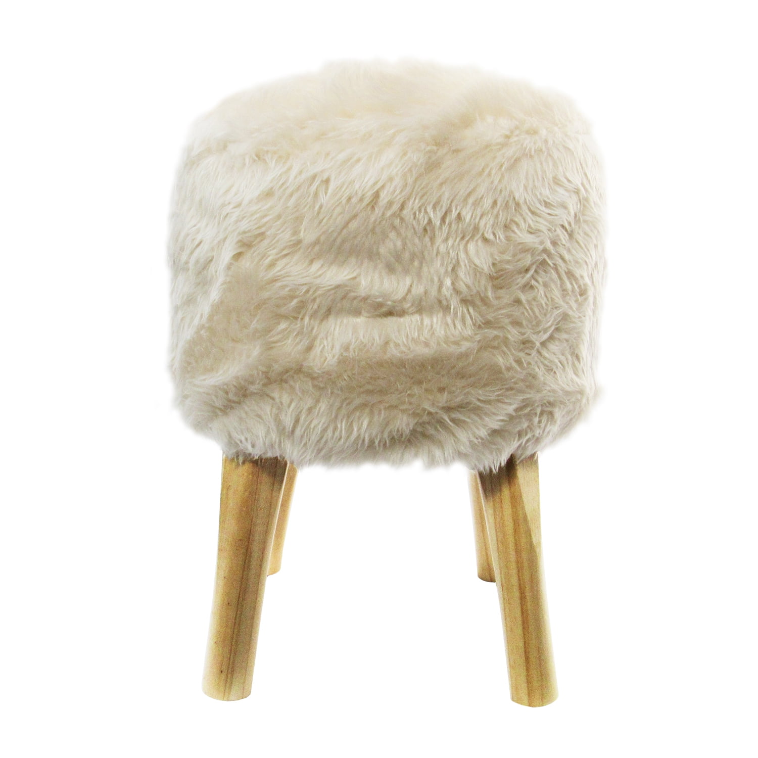 Máxima Design - Pouf Bird Crudo Piel Sintética 35x35x45 Cm