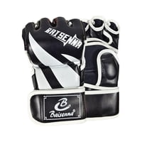 Ioensy - Guantes Mma Medio Dedo Entrenamiento Guantes De Boxeo Envolturas De Mano Guantes De Kick Boxing Negro Blanco