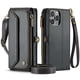 thumbnail image 2 of CaseMe Funda de Cuero para iPhone 16 Pro Max 6.9" Tipo Billetera [Bloqueo RFID] con Ranura para Billetes con Zíper y 10 Tarjeteros, Correa de Hombro Magnética de Cuero PU Suave para iPhone 16 Pro Max, 2 of 13