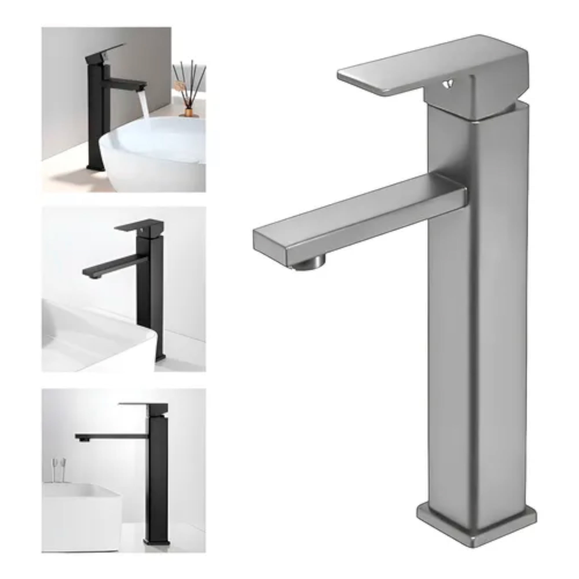 Luxury Kitchen Faucet - Llave Lavamanos Alta Grifo Monomando Acero Inoxidable Plata