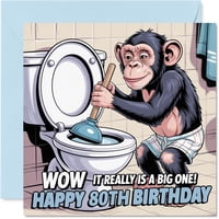 Tarjeta De Felicitación Stuff4 80º Cumpleaños 14.5 Cm