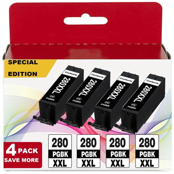 Cartuchos de tinta Couleuris PGI-280 XXL PGBK, paquete de 4 unidades para Canon