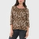 thumbnail image 3 of Polera Mujer Manga 3/4 Focal Animal Print Beige Corona, 3 of 5