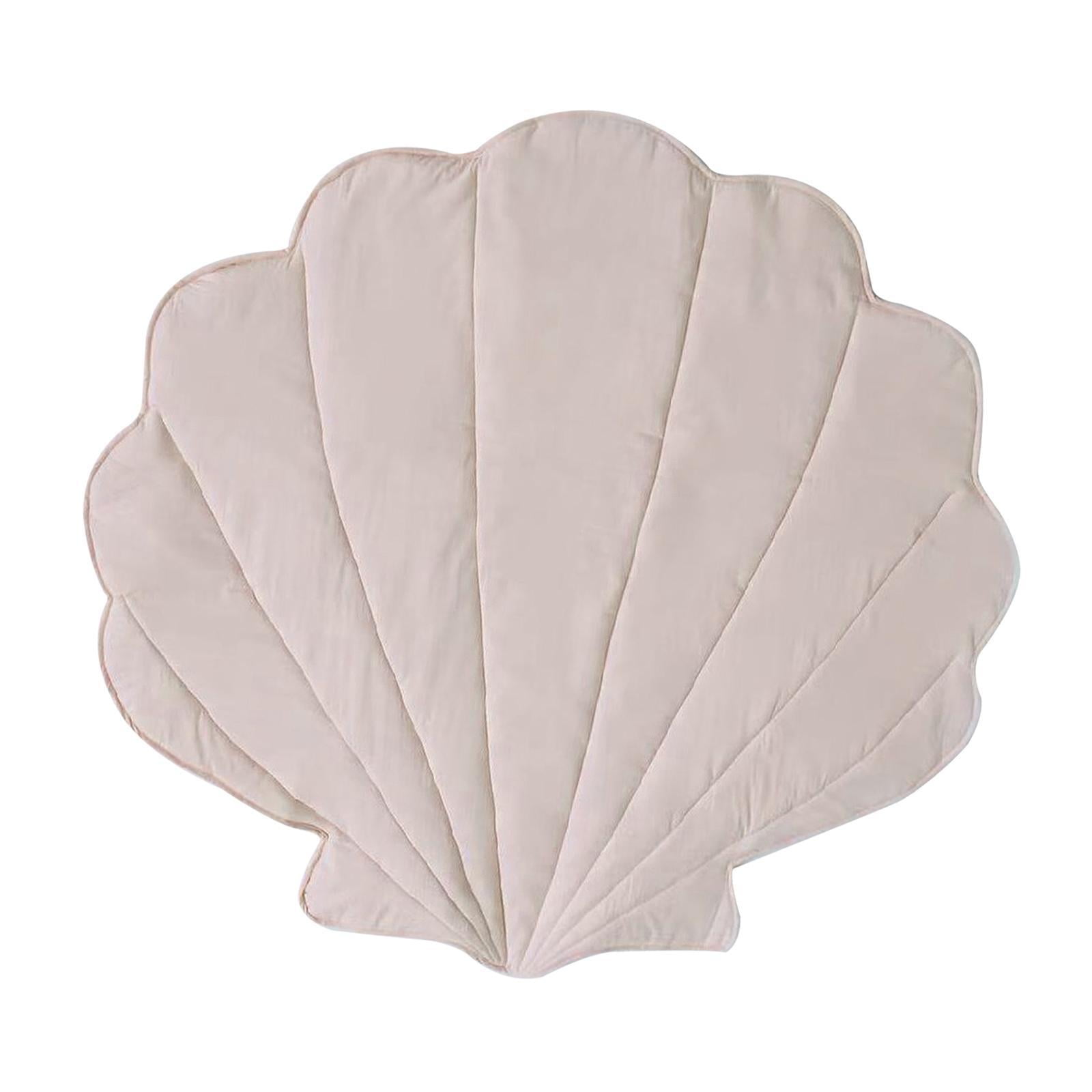 Magideal - Alfombra Con Forma De Concha Para Juegos De Bebé, Suave Y Plegable, De Algodón, Para Gatear, Para Decoración De Sala De Estar Y Entrada. Caqui