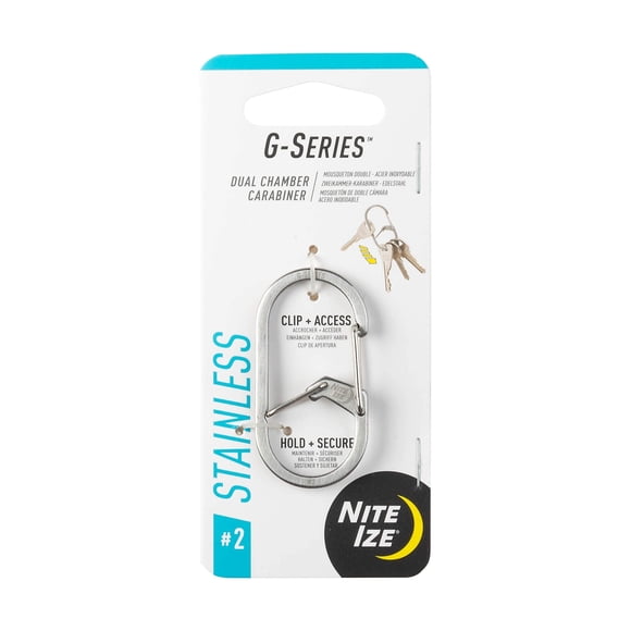 Mosquetón Nite Ize G-Series GS2-11-R6 de acero inoxidable de doble cámara