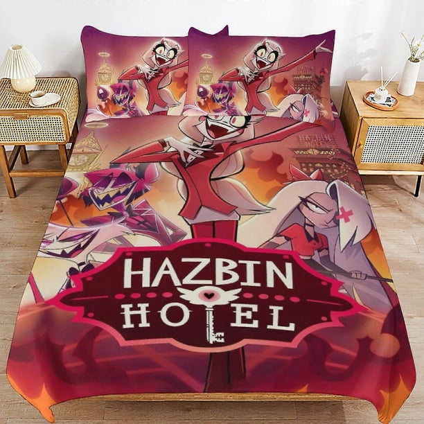 Juego De Ropa De Cama De Hazbin Hotel Helluva Boss Funda Nórdica Cómoda Y Ligera Juego De Ropa De Cama Con Dibujos Animados De 3 Piezas