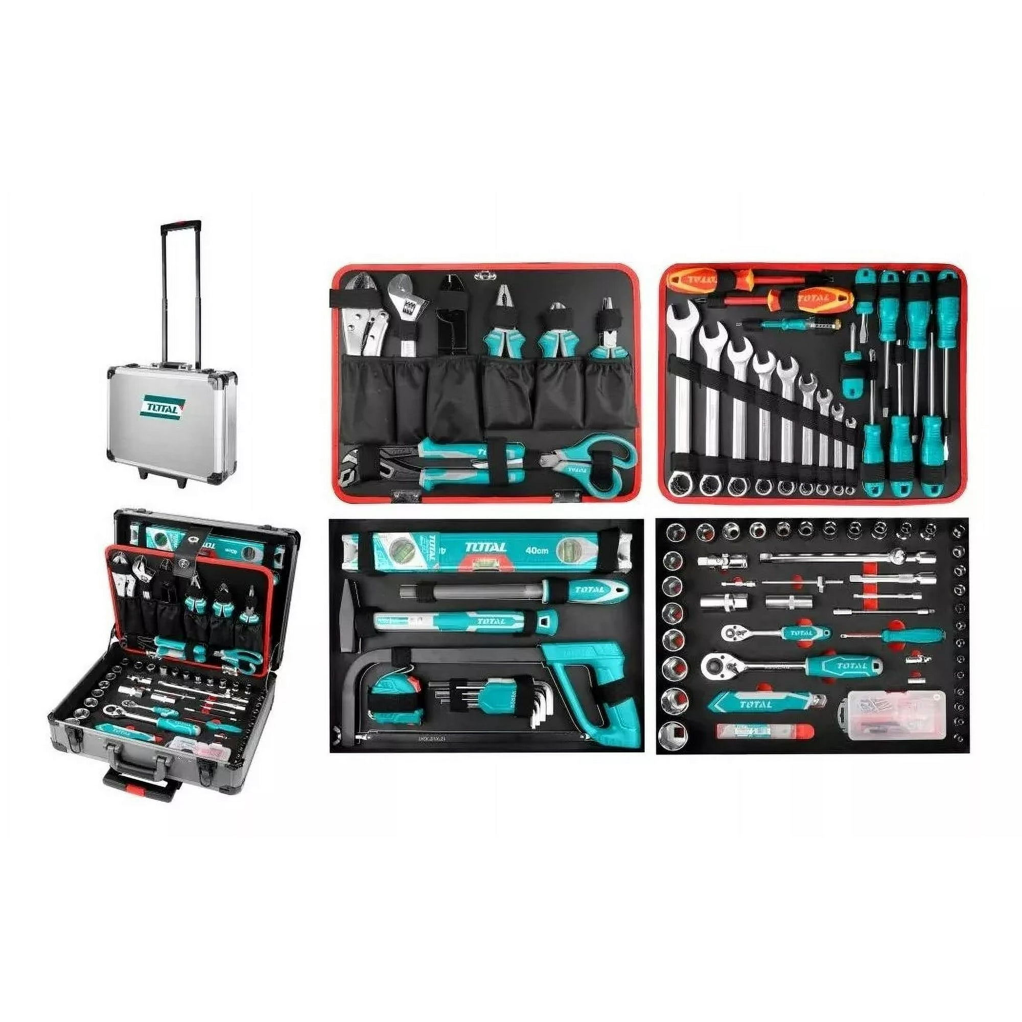 Total - Juego De Herramientas De 147 Piezas En Maletín De Aluminio Thkthp21476