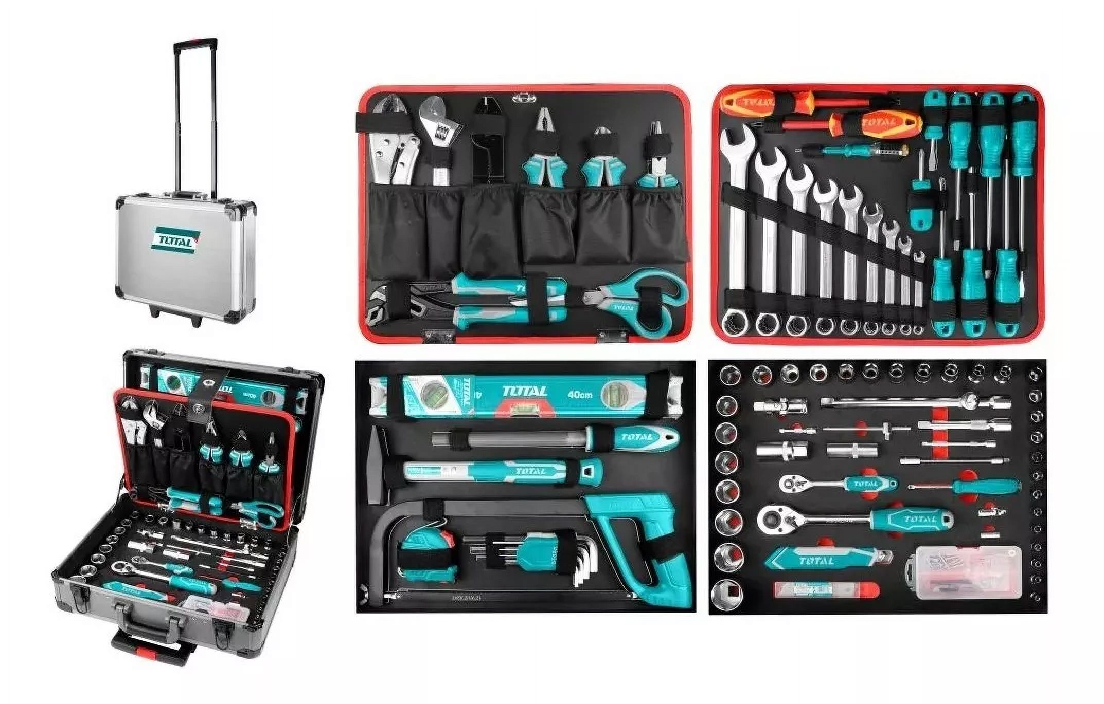 Total - Juego De Herramientas De 147 Piezas En Maletín De Aluminio Thkthp21476