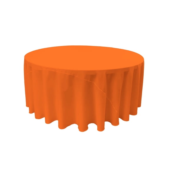 Mantel de popelina de poliéster LA Linen, redondo, 120 cm, color naranja