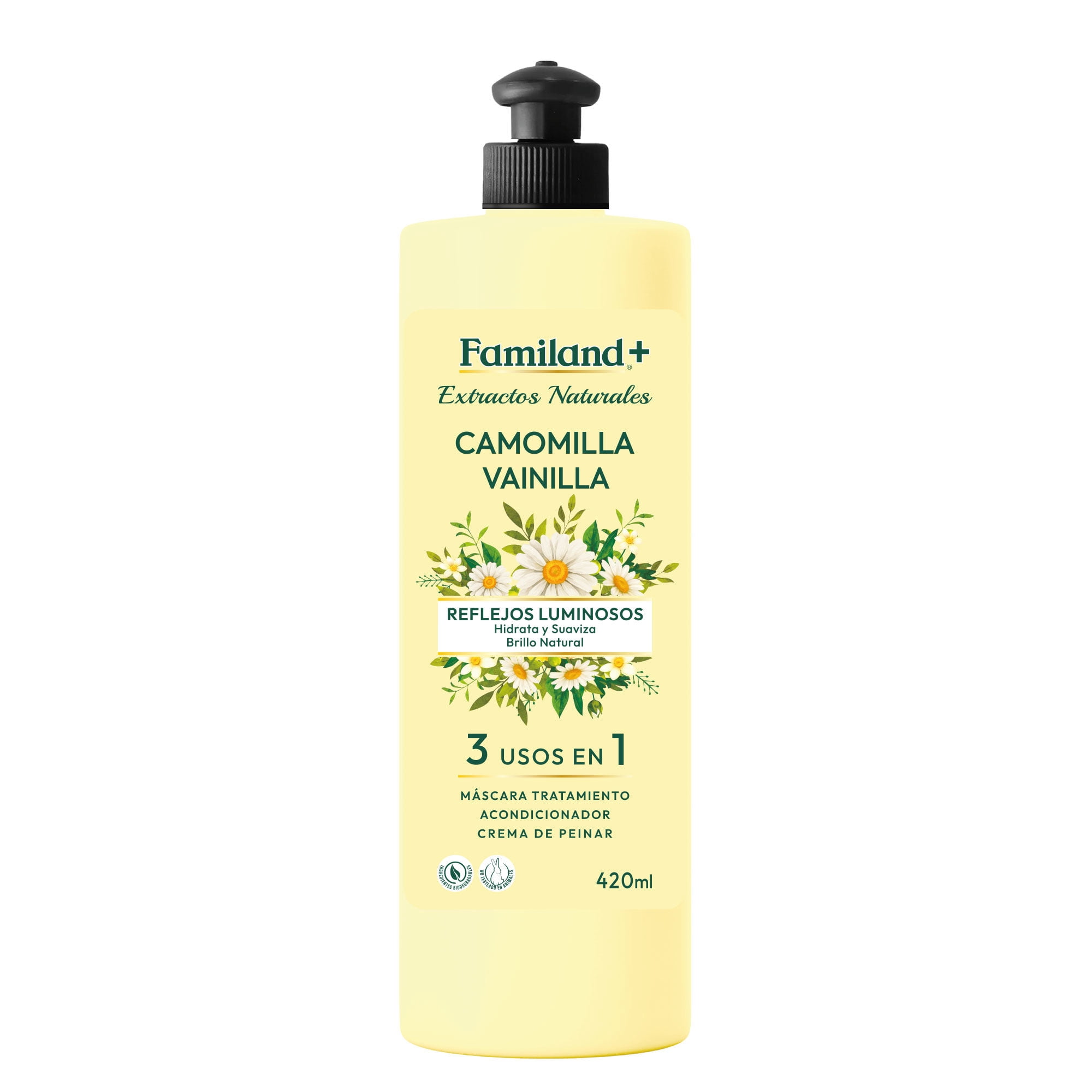 Crema De Peinar Tratamiento Capilares 3 En 1, Camomilla Vainilla 420 ml Familand