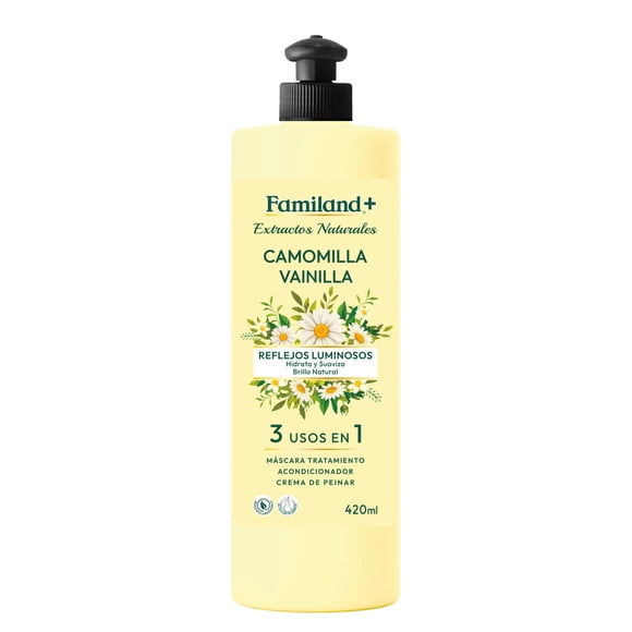 Crema para Peinar Familand Tratamiento Capilares 3 En 1, Camomilla Vainilla, 420 ml