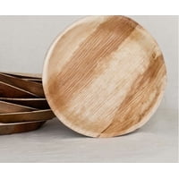 Ecosoulife - Pack De 25 Platos Desechables Ecológicos Redondo 25Cms Diámetro. Hechos Con Hoja De Palma 100% Compostables