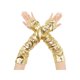 thumbnail image 1 of INSPIRE CHIC Guantes sin dedos metálicos brillantes para mujer con calentadores de brazos con bucle para dedos para fiesta disco talla única oro, 1 of 6