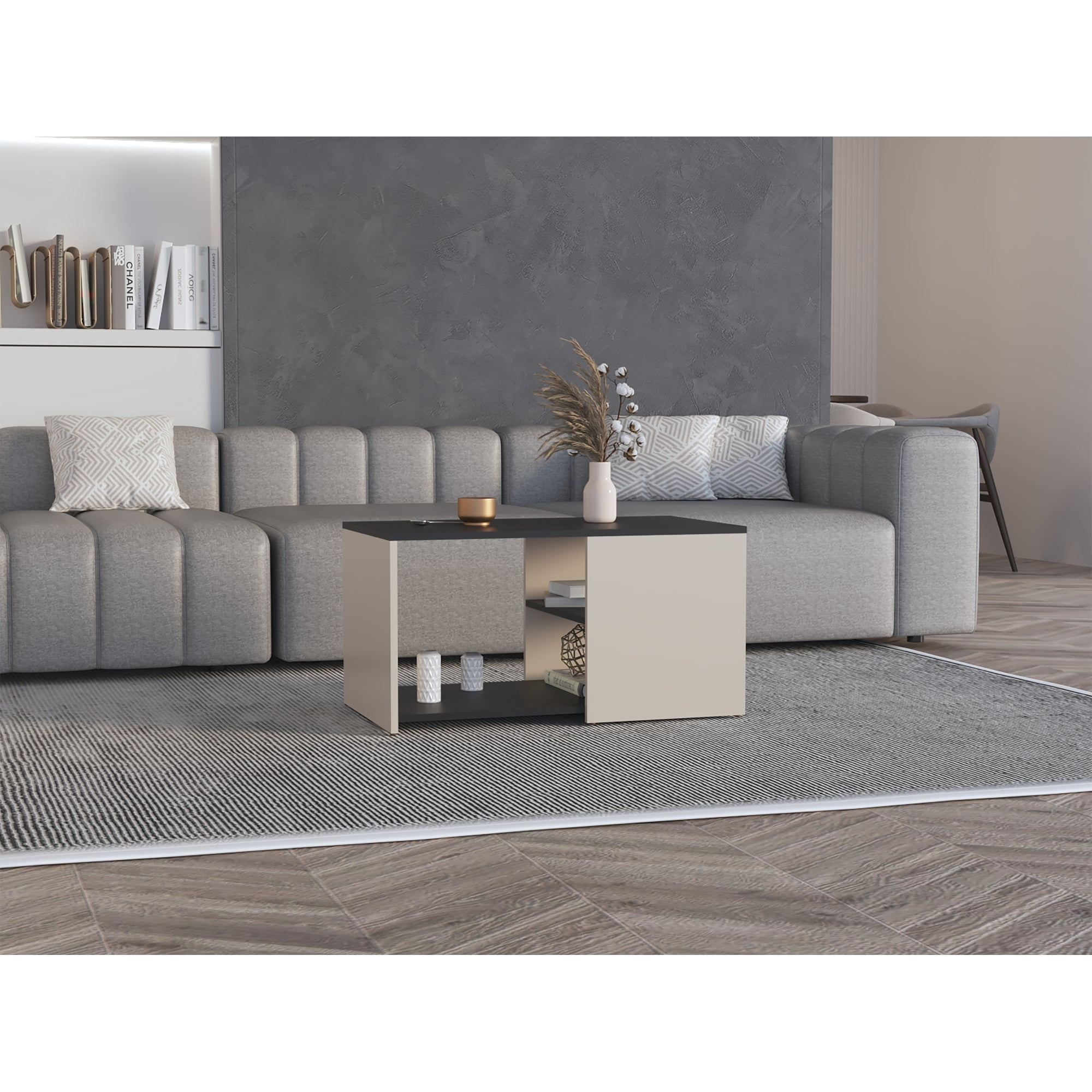 Tuhome - Mesa Centro Adel 80x45x42,1 Cm Capri Y Wengue