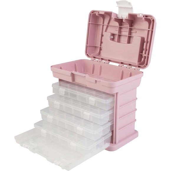 Caja Organizadora Stalwart de 4 Cajones, Rosa