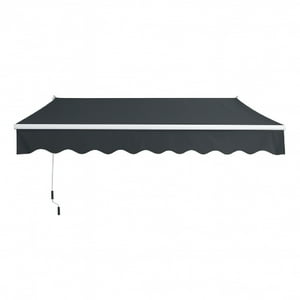Toldo Retráctil 200X150 Cm Gris Grafito Brazo Manual Para Terraza Vincenzi