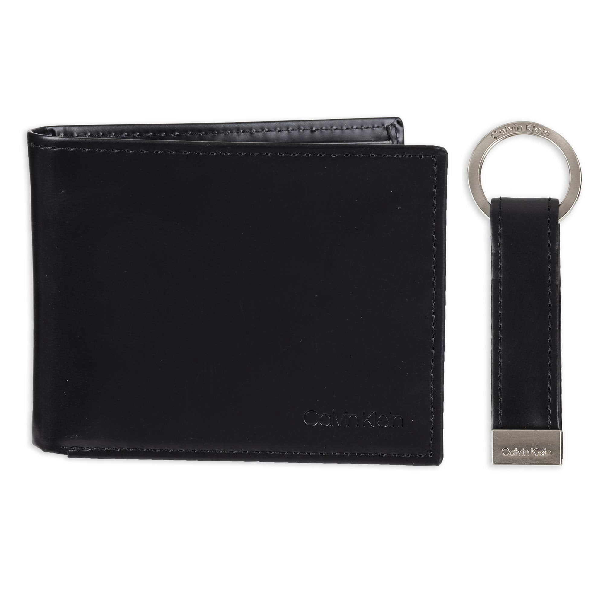 Set De Tarjeteros Calvin Klein Piel Negra