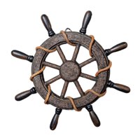Bothyi - Escultura De Pared De Timón De Barco, Adorno Colgante De Hotel, Volante De Barco De Madera Sin Red, 32X3X32Cm