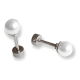 thumbnail image 1 of Aretes Aros Puntos Perlas Acero Inoxidable Niñas Seguridad, 1 of 3
