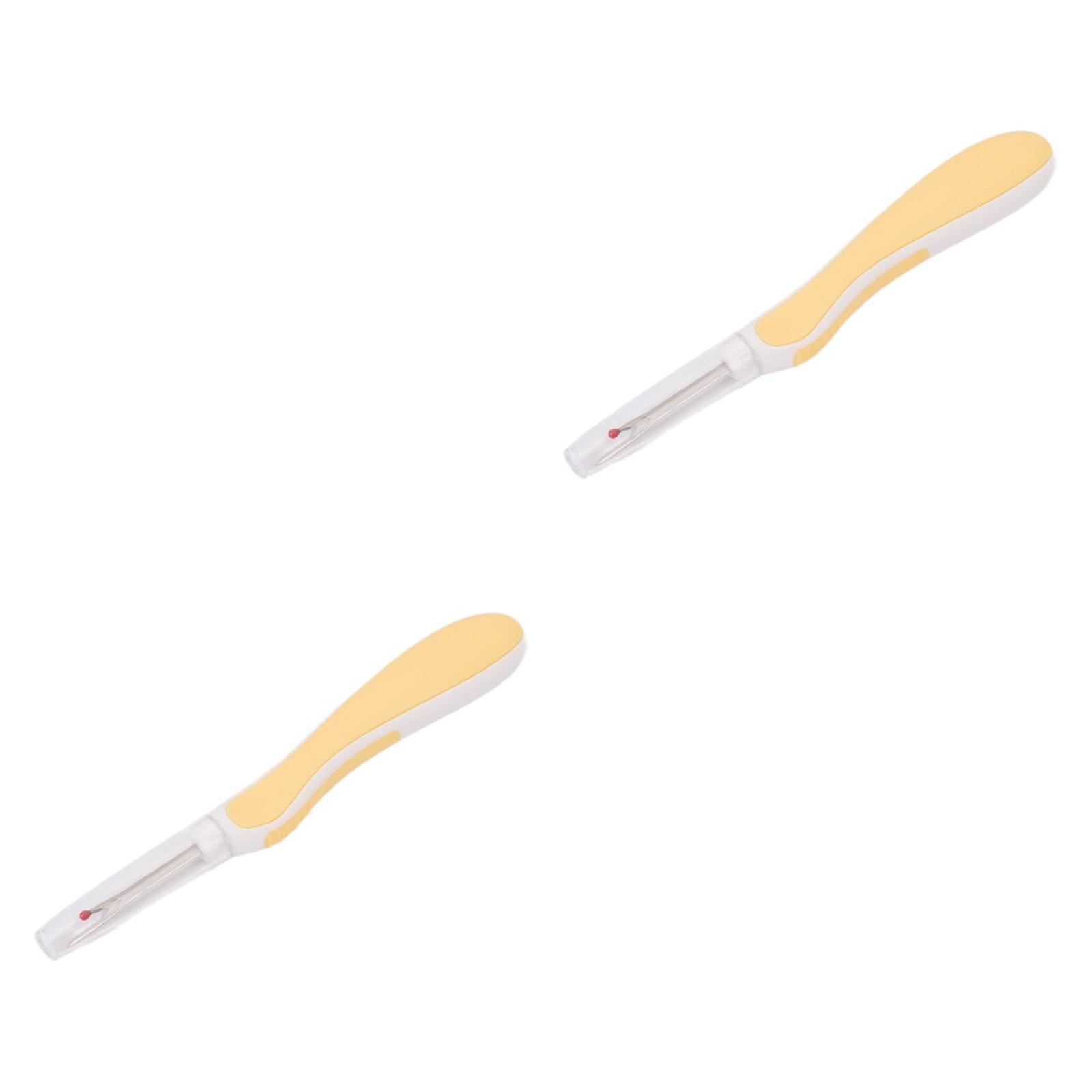 Magideal - 2 Piezas De Descosedores De Costura Multiusos Con Agarre De Silicona Práctico Descosedores De Puntadas Prácticos Para Crochet, Punto De Cruz, Sastres Amarillo