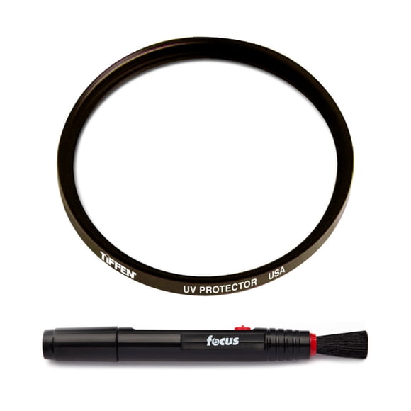 Lens Filter Tiffen UV Protector 46mm w/ Focus Cleaning Brush