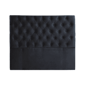 Importclick - Respaldo King Piso Capitone Premiun 180X140 Cm Negro Felpa