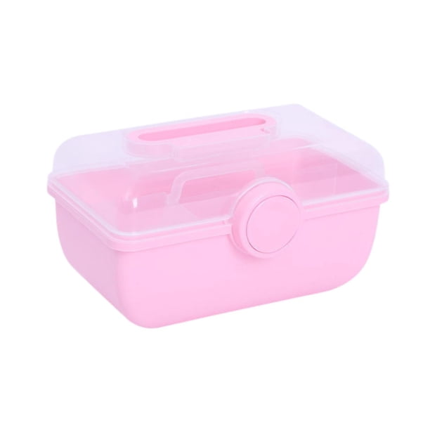 Caja de Almacenamiento de Accesorios para El Cabello para Niña, Caja de Almacenamiento de Joyería, Estuche de Exposición Portátil con Cerradura, Acces Rosa