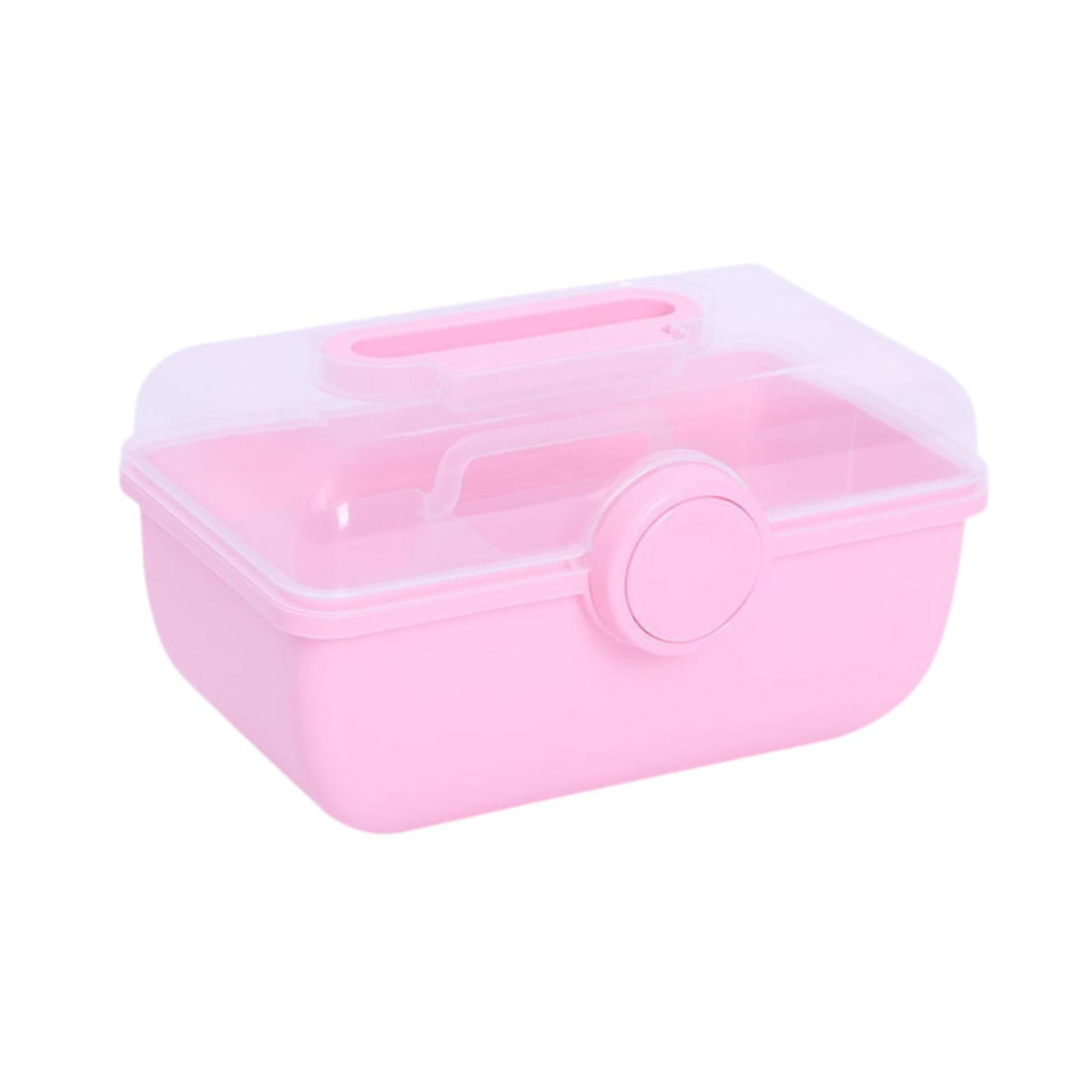 Magideal - Caja De Almacenamiento De Accesorios Para El Cabello Para Niña, Caja De Almacenamiento De Joyería, Estuche De Exposición Portátil Con Cerradura, Acces Rosa