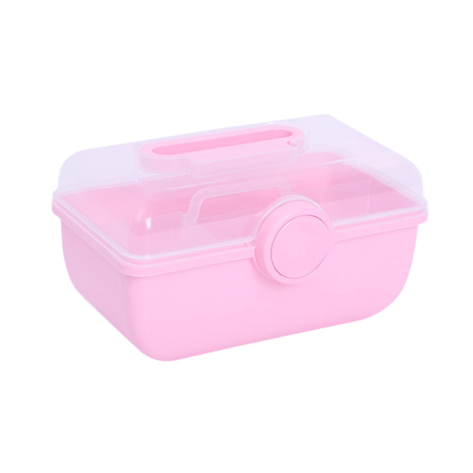 Magideal - Caja De Almacenamiento De Accesorios Para El Cabello Para Niña, Caja De Almacenamiento De Joyería, Estuche De Exposición Portátil Con Cerradura, Acces Rosa