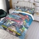 thumbnail image 3 of Hotel Transylvania Conjunto de sábanas temático, trío de piezas, cómodo y amigable con la piel, diseño único, regalo de decoración para el hogar para familiares, amigos y fans, 90 cm * 190 cm, 3 of 6