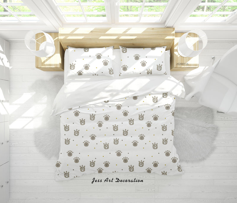 Milsleep - 3D Cartoon Animal Paws Pattern Quilt Cover Set Bedding Set Duvet Cover