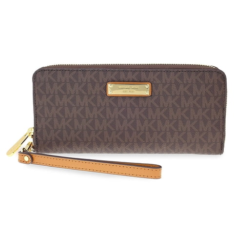 Billetera Michael Kors Logo Continental Señoras Pequeñas Pulsera De Pvc Marrón