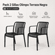 thumbnail image 4 of 2 Sillas Negras Para Terraza O Quincho Diseño Abierto Moderno, 4 of 7