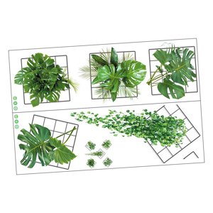 Magideal - 2 Piezas 3D Plantas Vívidas Rejilla Calcomanía De Pared Carteles Decoración Del Hogar Diy Hojas Pegatina De Pared Para Decoración De Pared Baño Estilo A