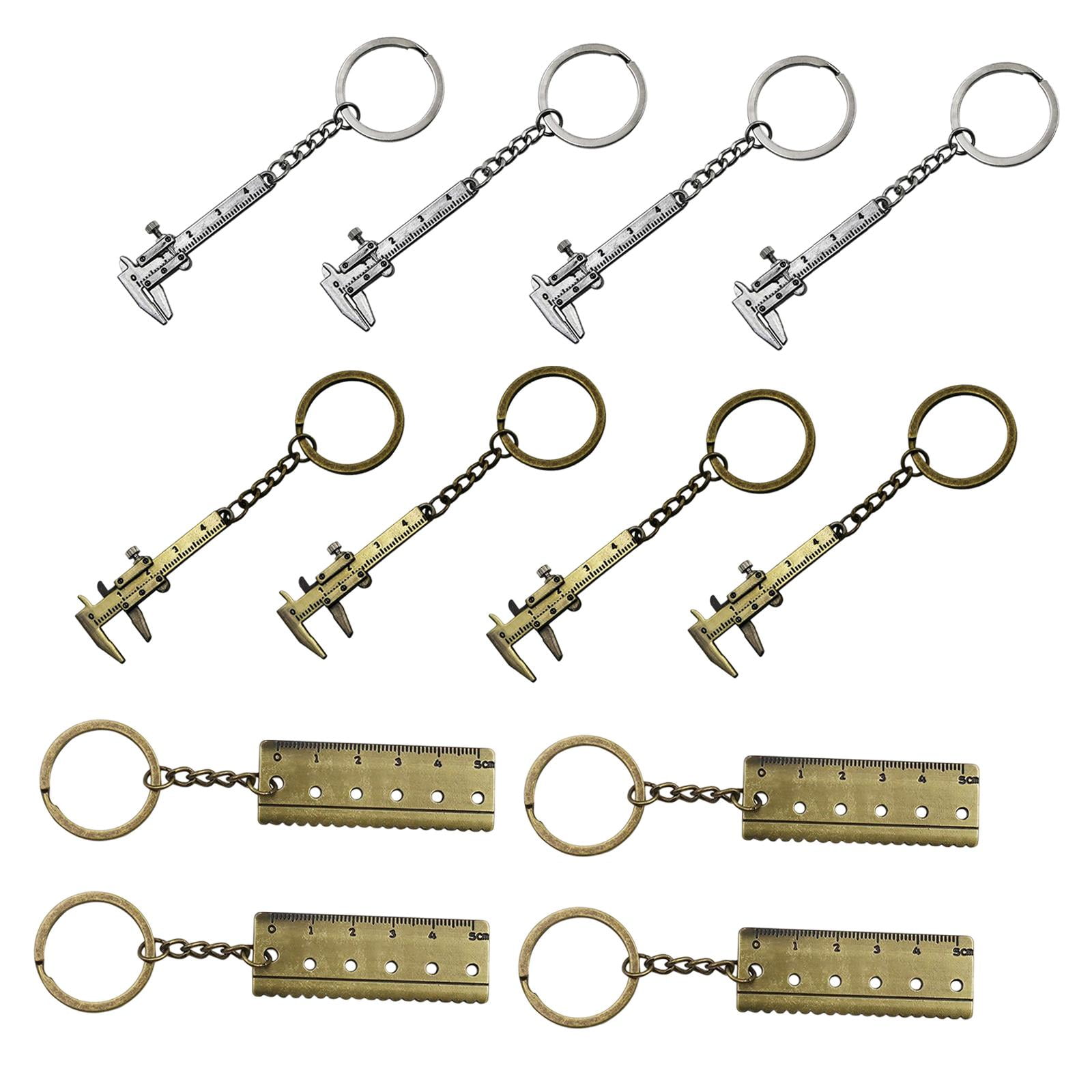 Magideal - 12 Piezas Llaveros De Aleación De Zinc Vernier Caliper Regla Colgante Llavero Llavero Regalos De Cumpleaños Llavero De Moda De Metal Para Ropa Llaves