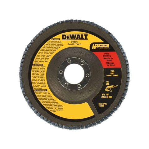 Disco Amoladora Angular Dewalt Dw8317, Circonita De Grano 60, 5 Pulgadas