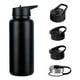 thumbnail image 1 of Botella Agua Acero Inoxidable 1000ml Aislada 4 Tapas Negra, 1 of 2