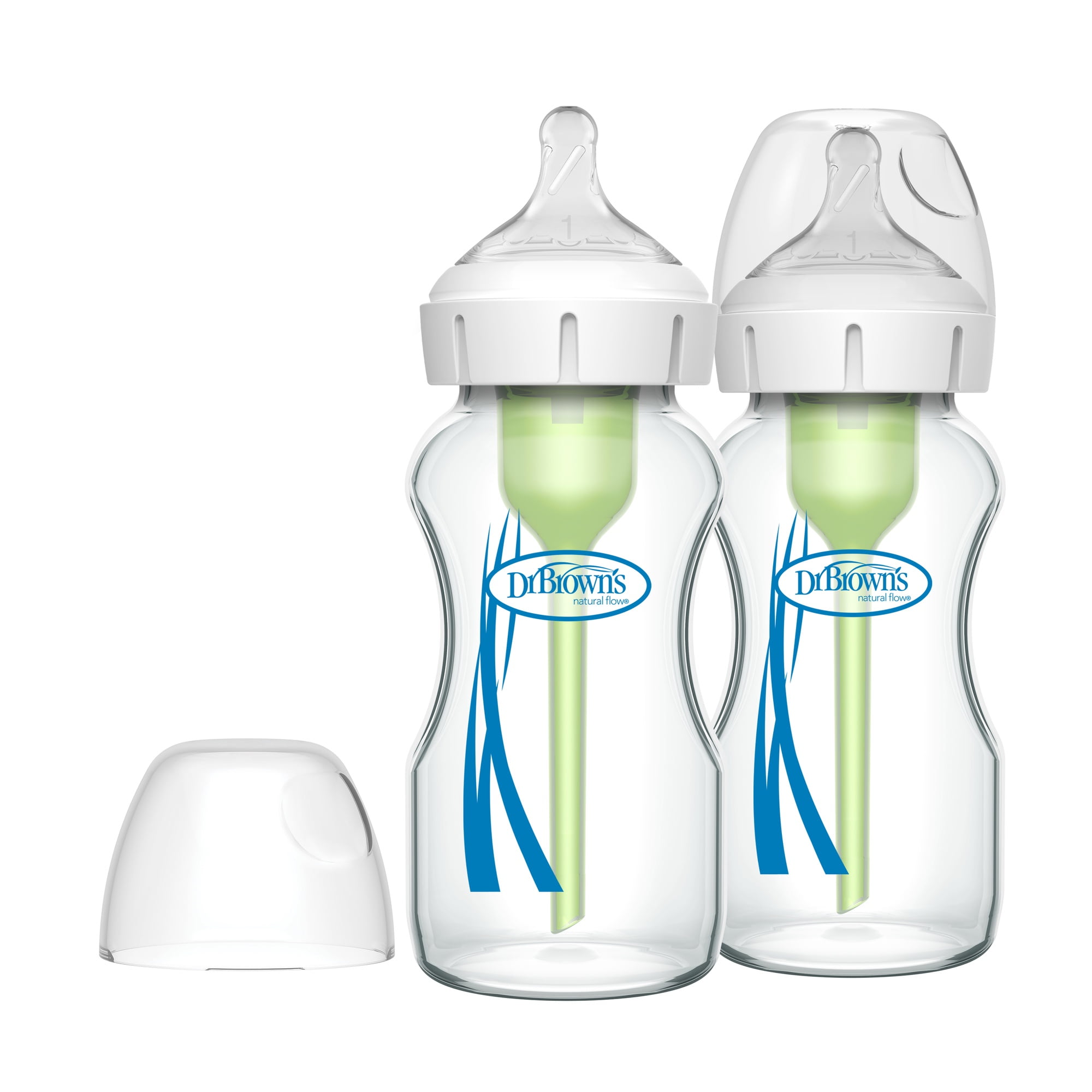 Dr. Brown's - Pack 2 Mamaderas Anticólico Boca Ancha Vidrio 270ml