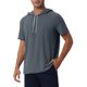 thumbnail image 4 of INSPIRE CHIC Sudadera con Capucha para Hombre, Camiseta de Manga Corta, Sudadera Deportiva con Cordón, Talla M, Gris Oscuro, 4 of 5