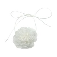 Magideal - Collar Con Cordones De Flores, Elegante Collar De Verano, Estilo Retro, Collares Elegantes, Gargantilla Floral Para Festivales, Vacaciones, Bodas, Niñ Blanco