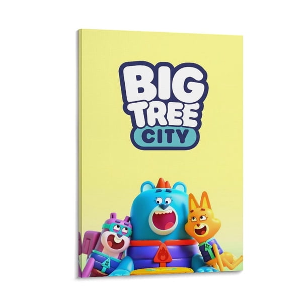 Ciudad del Gran Árbol Cuadro decorativo colgante - Arte de pared - Póster enmarcado - Decoración de pared - Regalos para familia, amigos y aficionados 20*30 cm