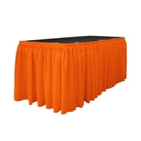 La Linen - Table Skirt La, Popelina De Lino Y Poliéster Para Rectángulo De 4,3 M, Color Naranja