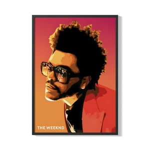 Creango - Cuadro Poster Enmarcado The Weeknd Decorativo