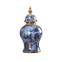 Magideal - De Jengibre De Cerámica Clásico Con Tapa Florero Decorativo Artesanía Arreglo Floral Coleccionable Para Oficina Restaurante Estante Decoración S