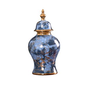 Magideal - De Jengibre De Cerámica Clásico Con Tapa Florero Decorativo Artesanía Arreglo Floral Coleccionable Para Oficina Restaurante Estante Decoración S