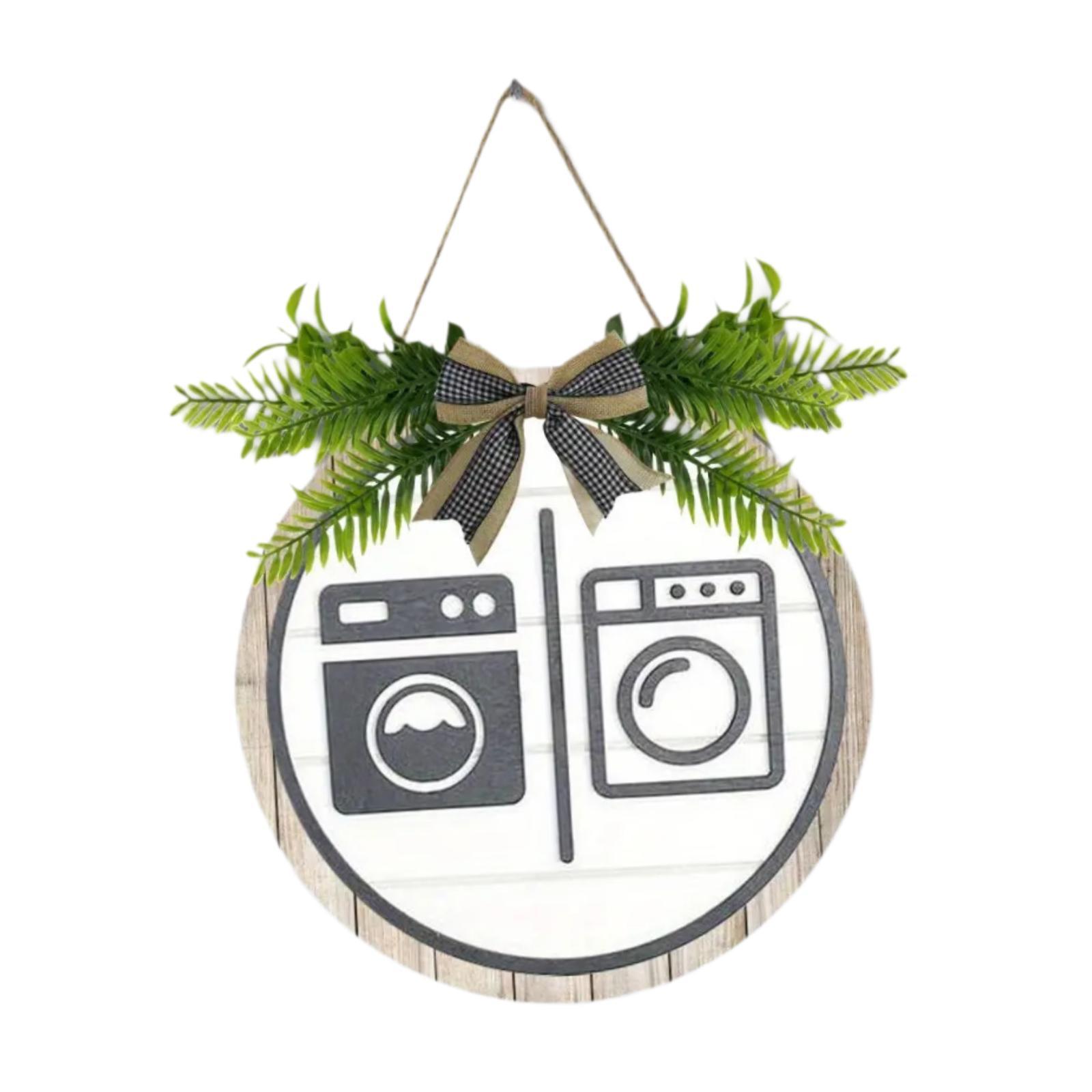 Ioensy - Letrero De Lavadora Decoración De Pared Decoración Letrero De Lavadora Para Puerta De Baño