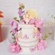 thumbnail image 4 of Adorno para pastel Tazimi con flores rosadas, mariposa y hada, 4 of 8