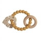 thumbnail image 3 of 3-in-1 BPA-Free Silicone Teether: Leaves Design, Wood Ring, Infant Teething Toys - Food Grade Nursing Teether, 3 of 3